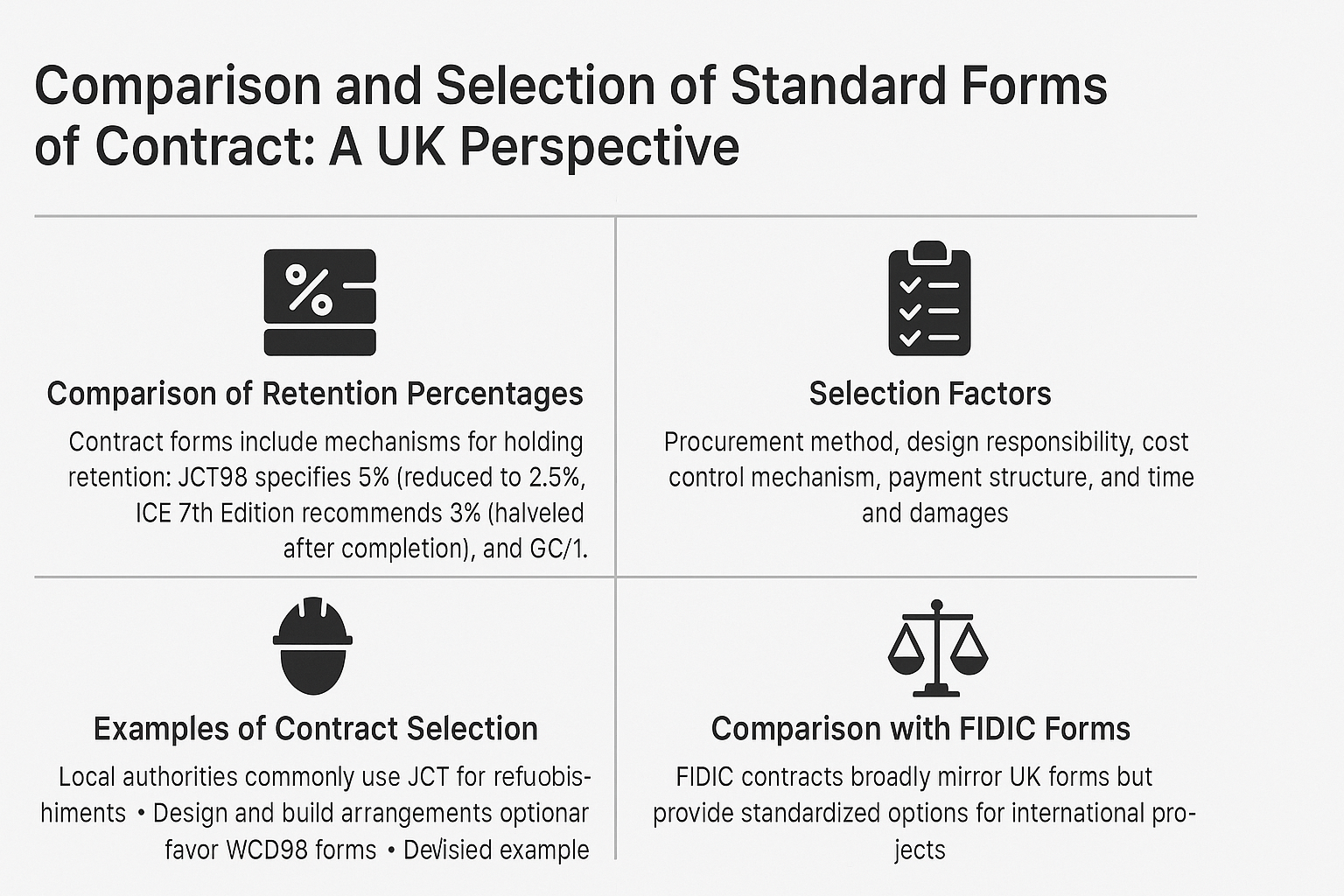 Comparison and Selection of Standard Forms of Contract: A UK Perspective
