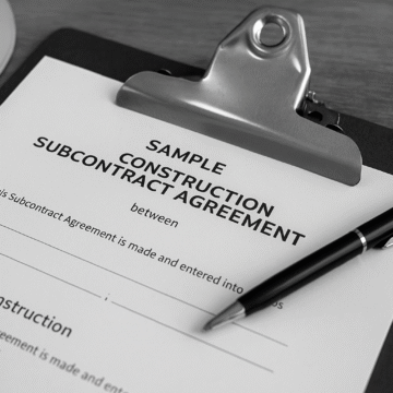 construction subcontractor agreement template
