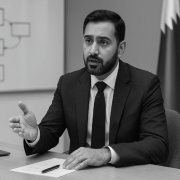A grayscale image of a professional man in a suit leading a meeting, visually illustrating key leadership lessons about strategy and decision-making.