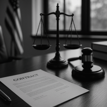 Professional legal desk with contract, gavel, and justice scales representing business models service providers can use to scale