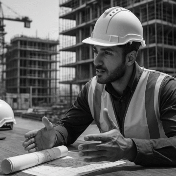 Construction site with smart wearables showcasing WakeCap construction technology adoption
